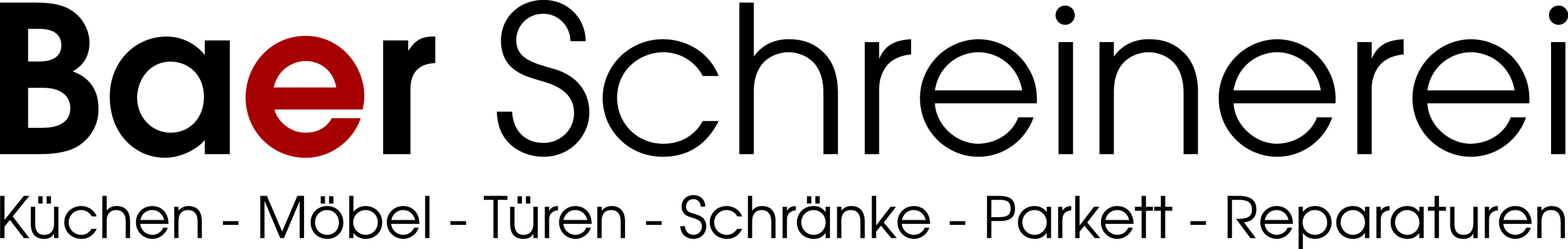 Logo der Baer Schreinerei AG Schriftzug schwarz-rot