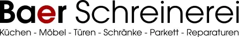 Logo der Baer Schreinerei AG Schriftzug schwarz-rot