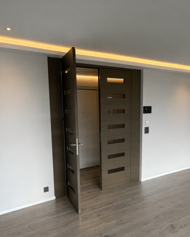 Doppeltür mit Glasfüllungen