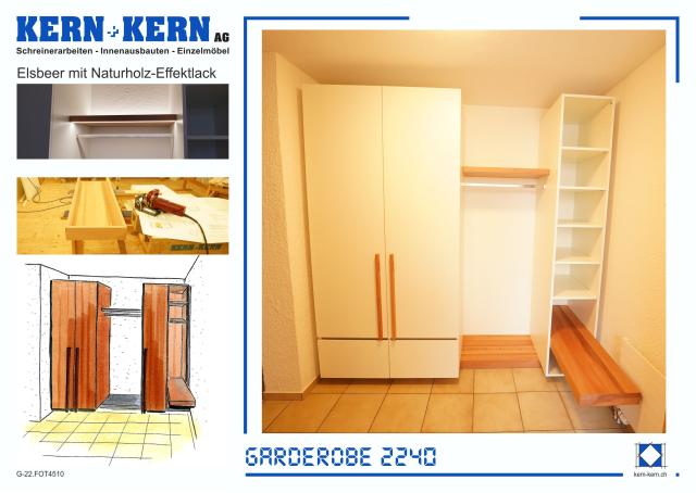 Garderobe mit Massivholzelementen