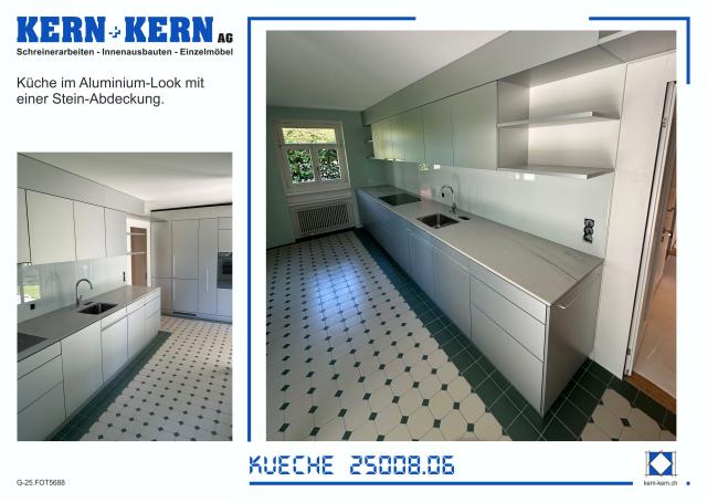 Küche in grauer Optik